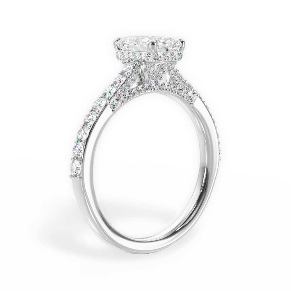 14kt White Gold/18kt White Gold/Platinum/emerald/front