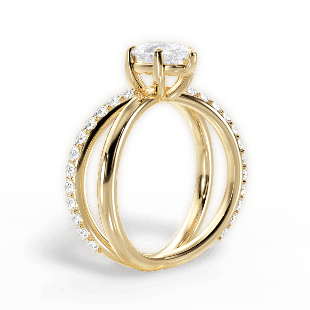 14kt Yellow Gold/18kt Yellow Gold/pear/front