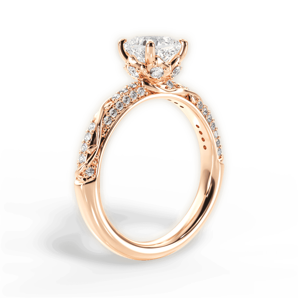 14kt Rose Gold/18kt Rose Gold/cushion/front