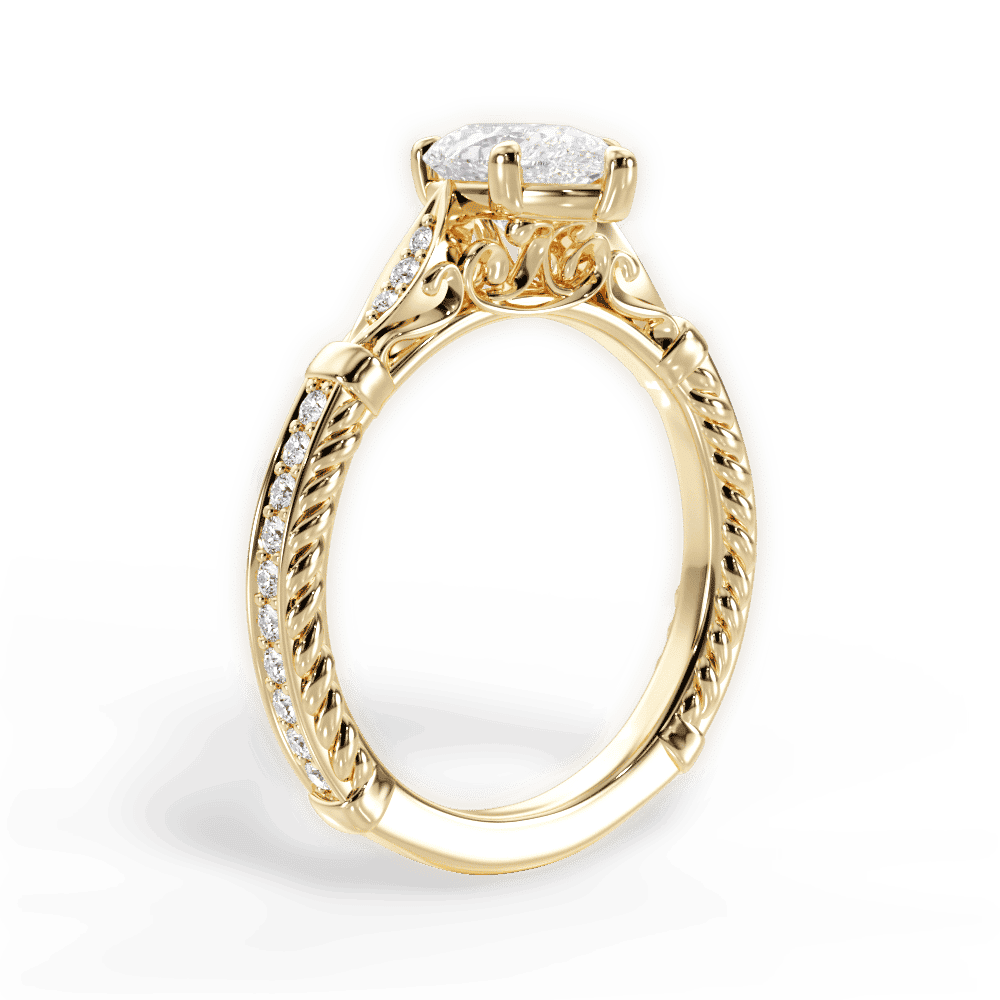 14kt Yellow Gold/18kt Yellow Gold/pear/front