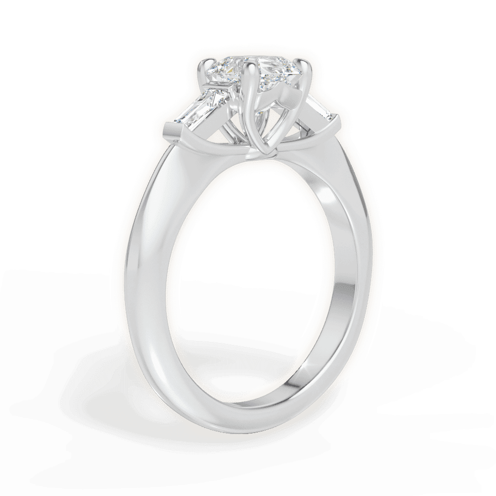 14kt White Gold/18kt White Gold/Platinum/asscher/front