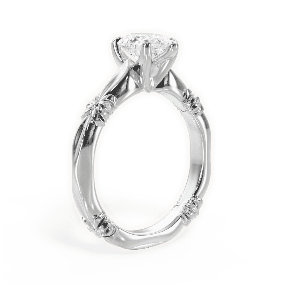 14kt White Gold/18kt White Gold/Platinum/pear/front