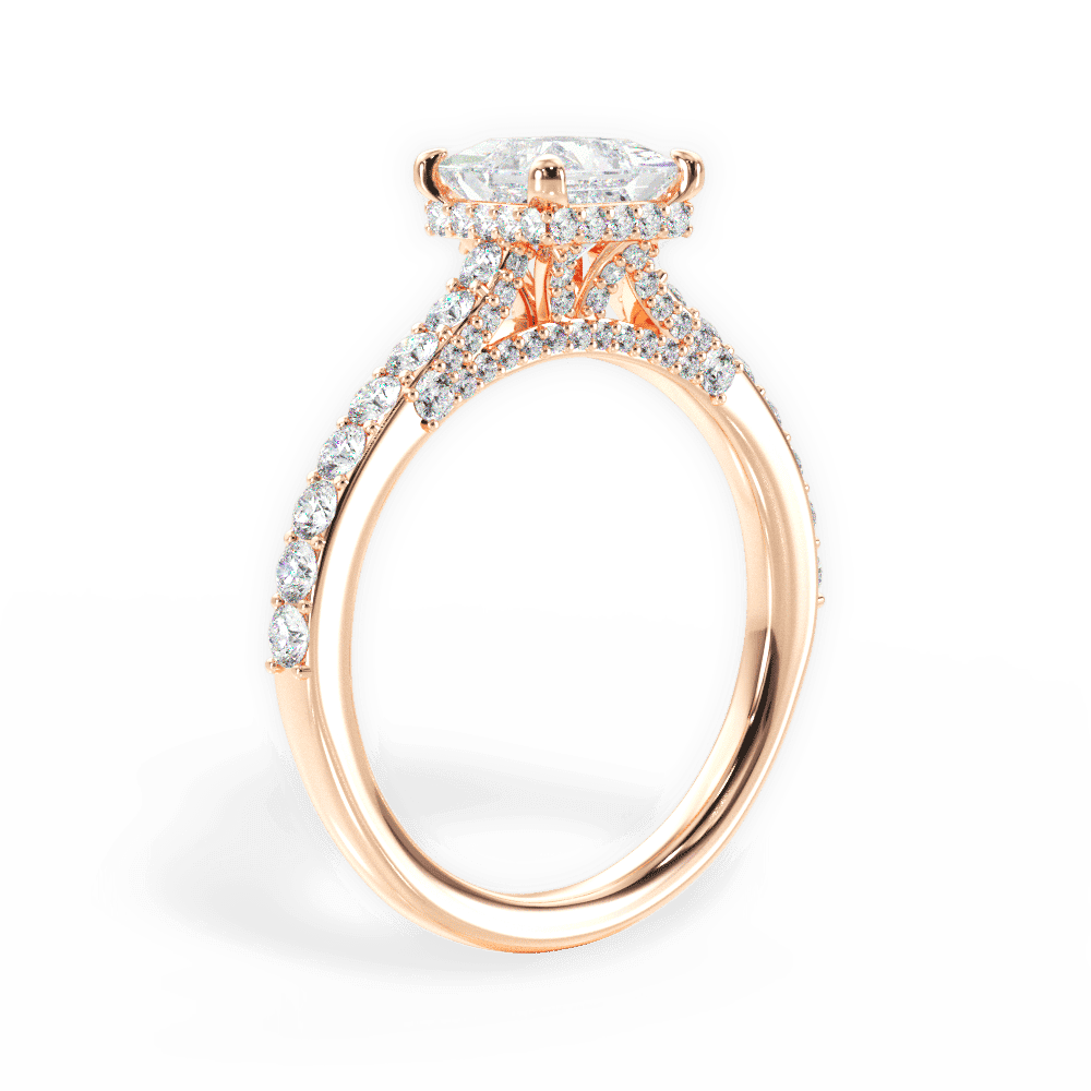 14kt Rose Gold/18kt Rose Gold/princess/front