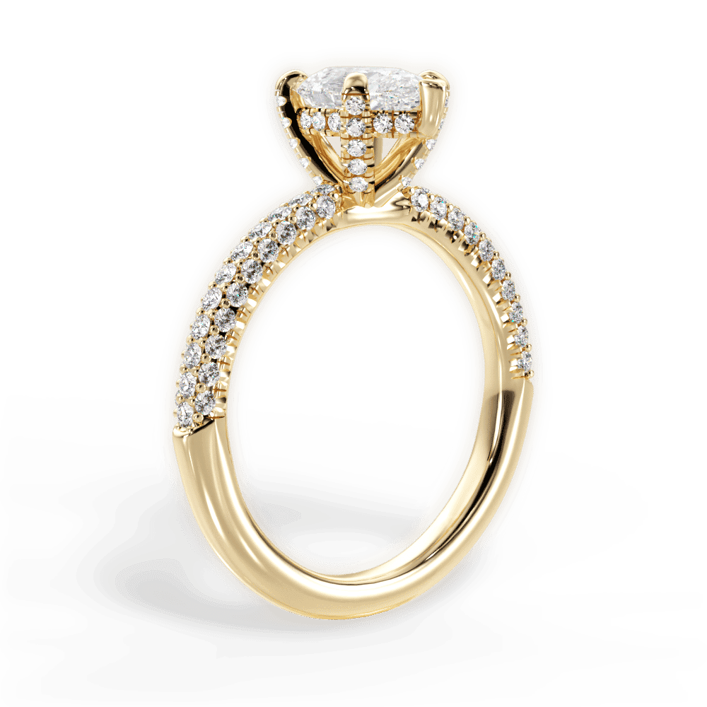 14kt Yellow Gold/18kt Yellow Gold/pear/front