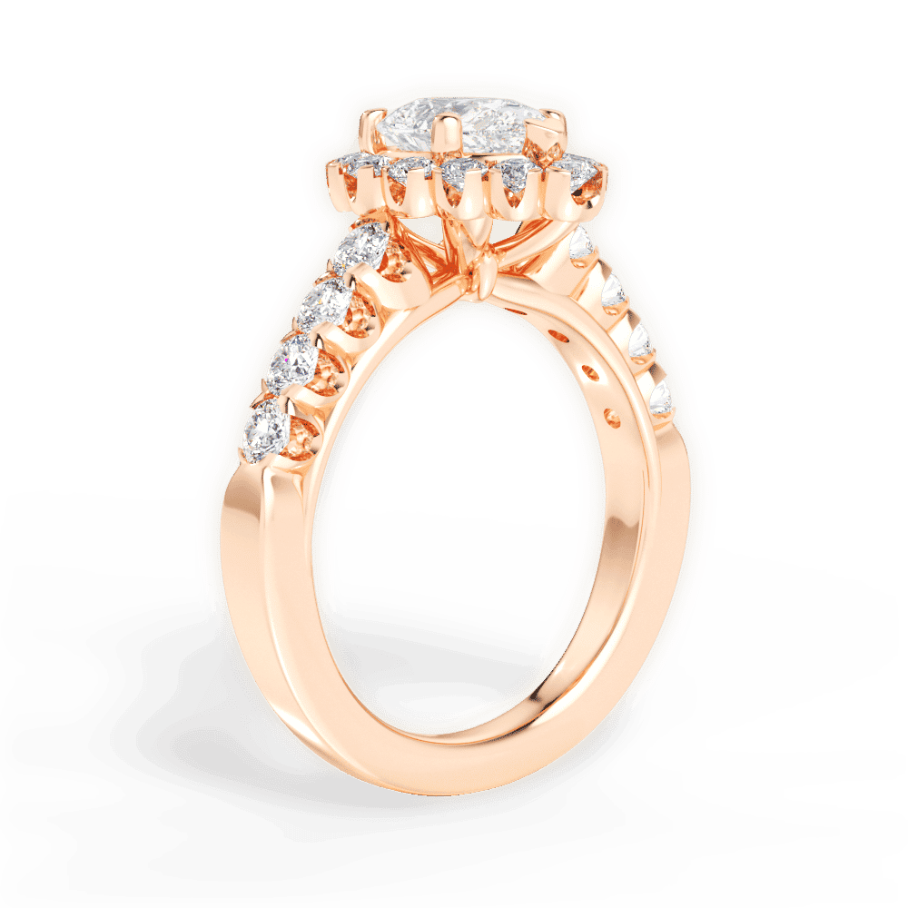 14kt Rose Gold/18kt Rose Gold/pear/front
