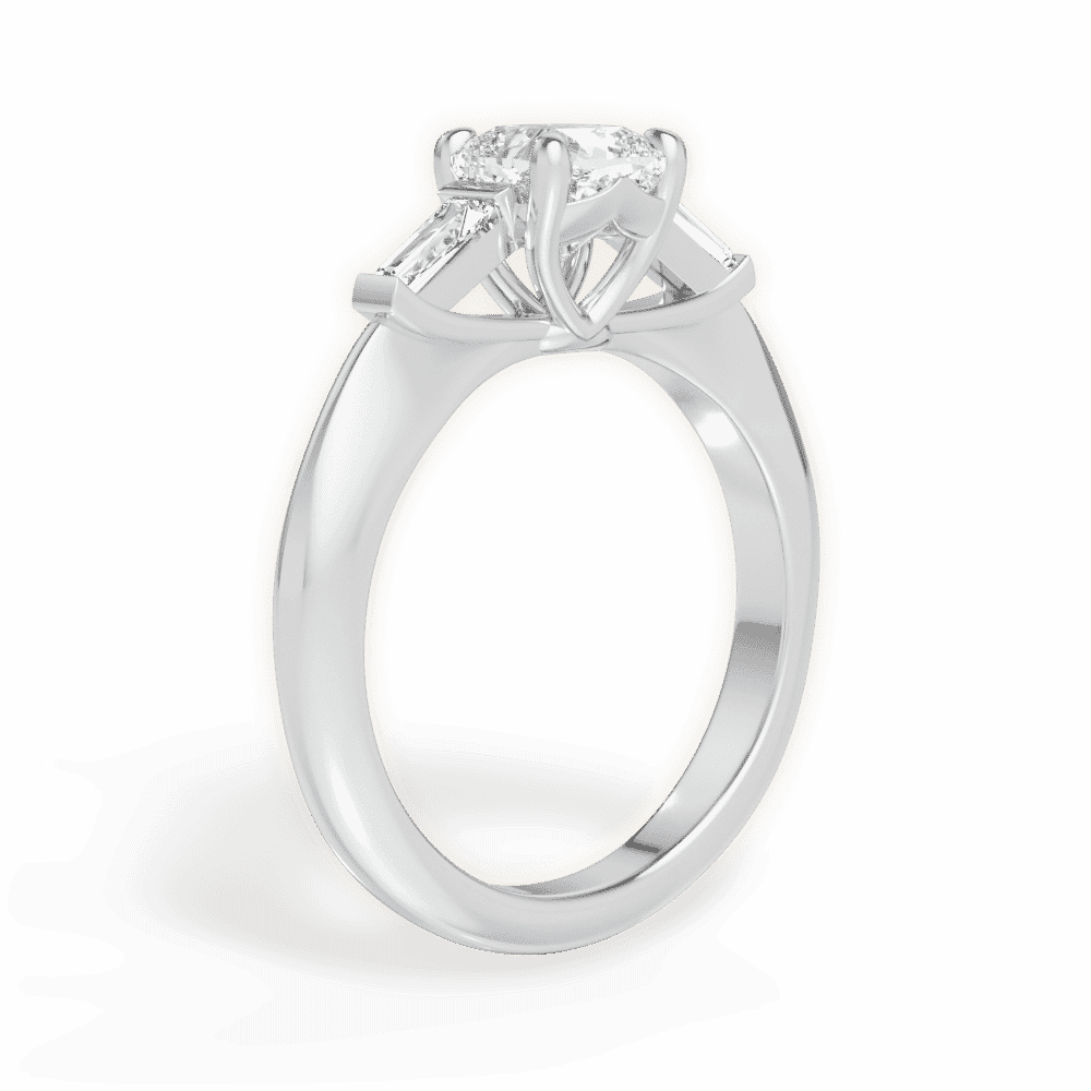 14kt White Gold/18kt White Gold/Platinum/cushion/front