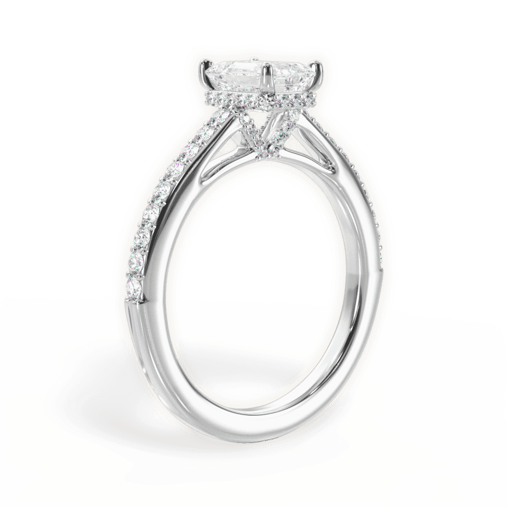 14kt White Gold/18kt White Gold/Platinum/emerald/front