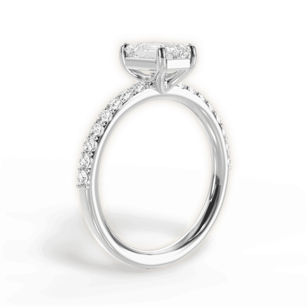 14kt White Gold/18kt White Gold/Platinum/emerald/front