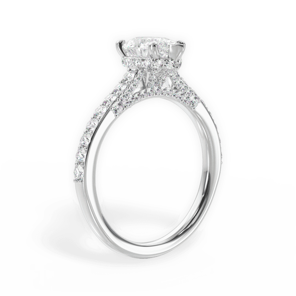 14kt White Gold/18kt White Gold/Platinum/pear/front