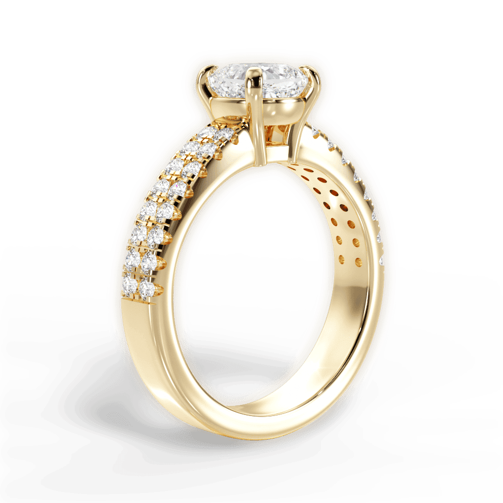 14kt Yellow Gold/18kt Yellow Gold/cushion/front