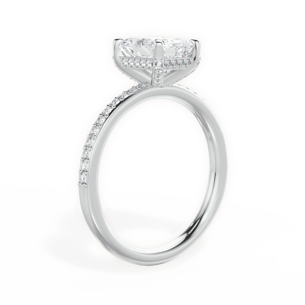 14kt White Gold/18kt White Gold/Platinum/emerald/front