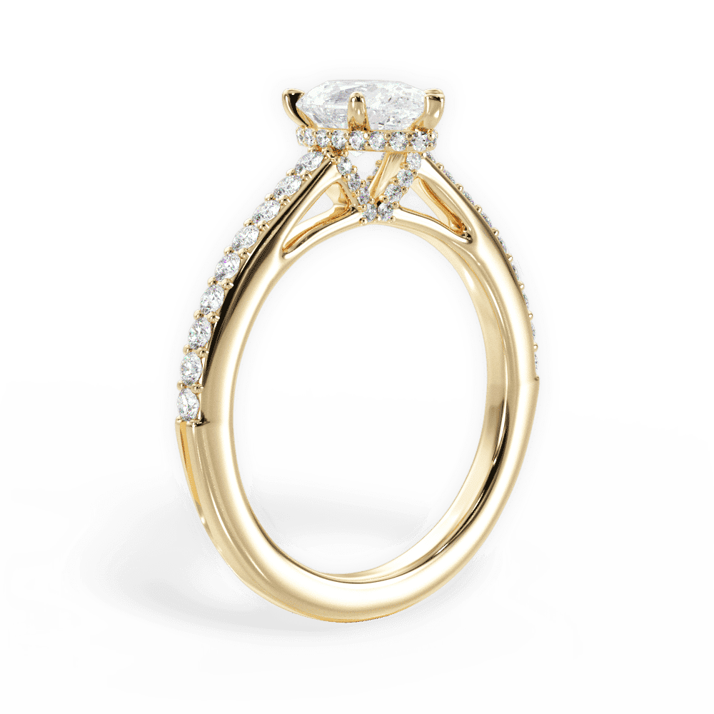 14kt Yellow Gold/18kt Yellow Gold/pear/front
