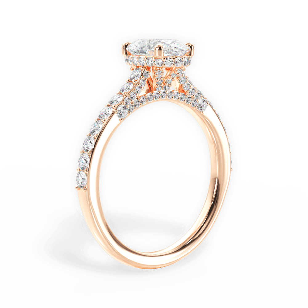 14kt Rose Gold/18kt Rose Gold/oval/front