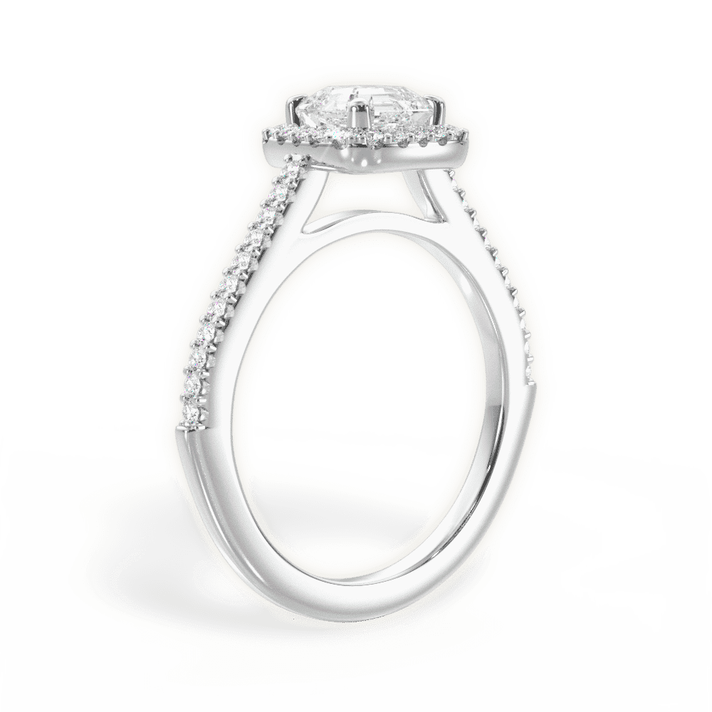 14kt White Gold/18kt White Gold/Platinum/asscher/front