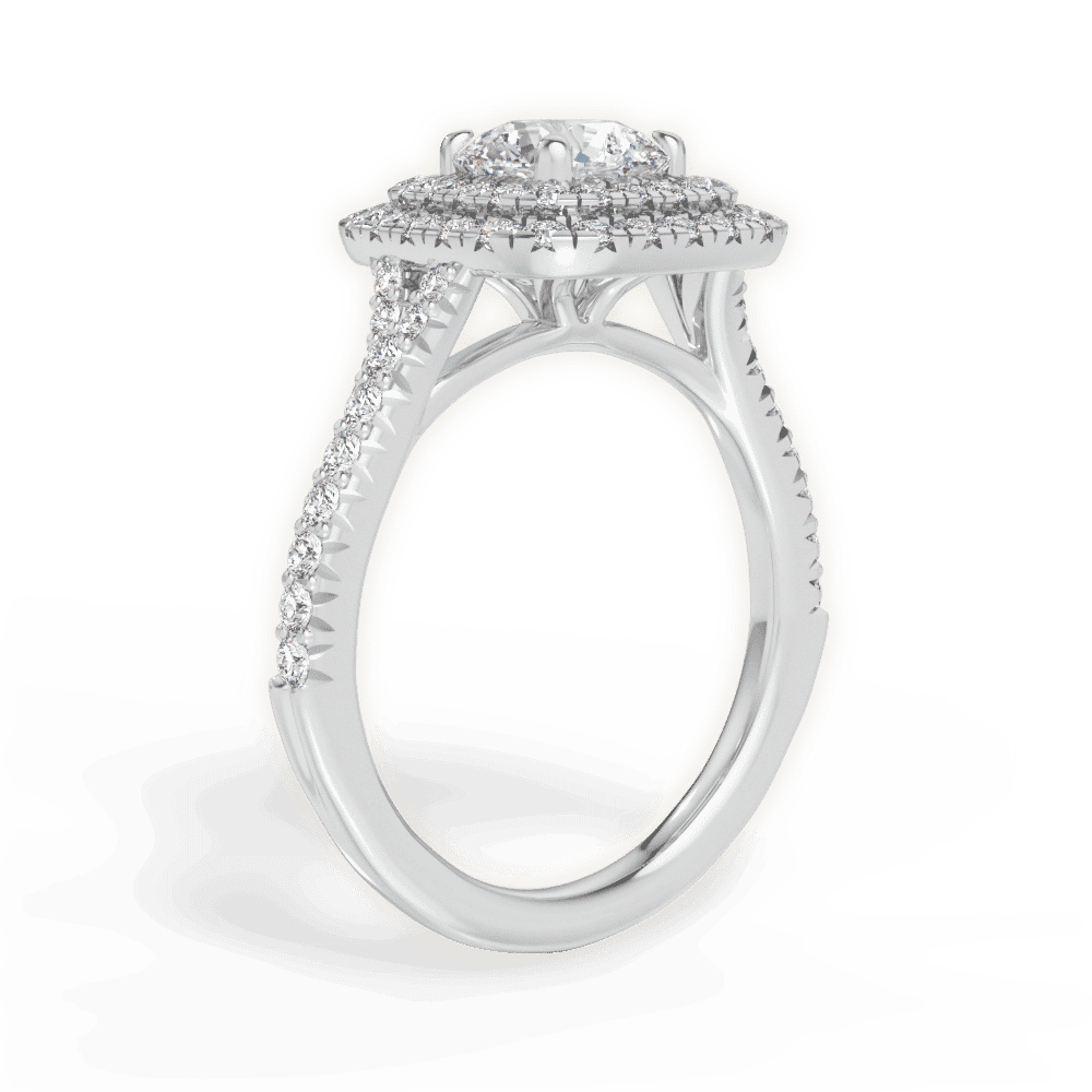 14kt White Gold/18kt White Gold/Platinum/round/front