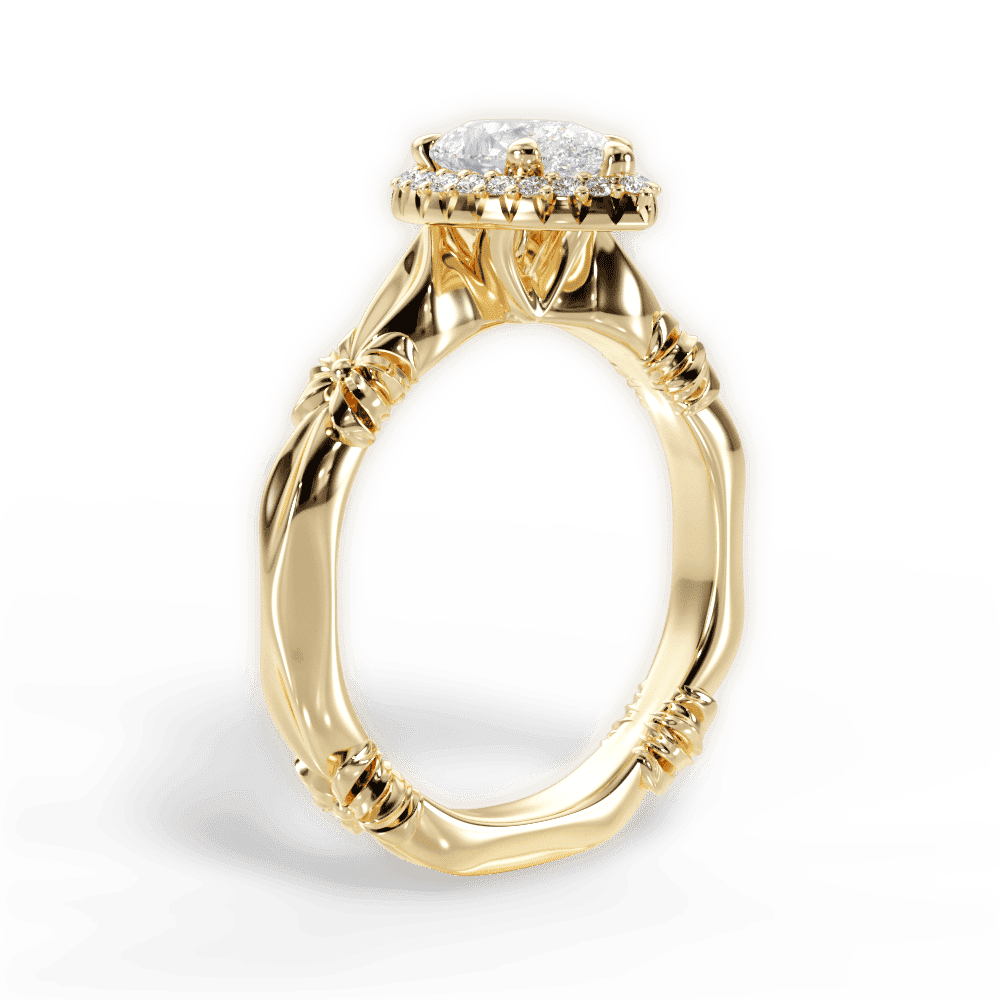 14kt Yellow Gold/18kt Yellow Gold/pear/front