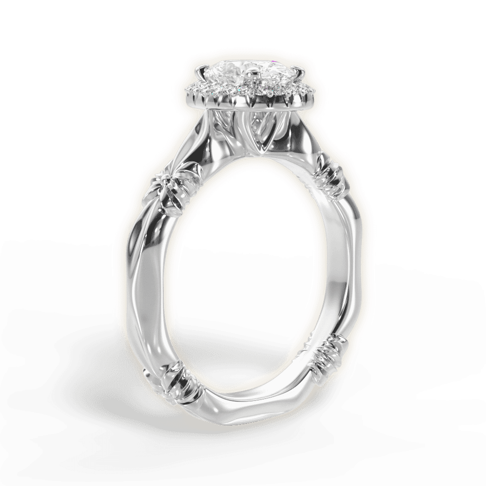14kt White Gold/18kt White Gold/Platinum/oval/front