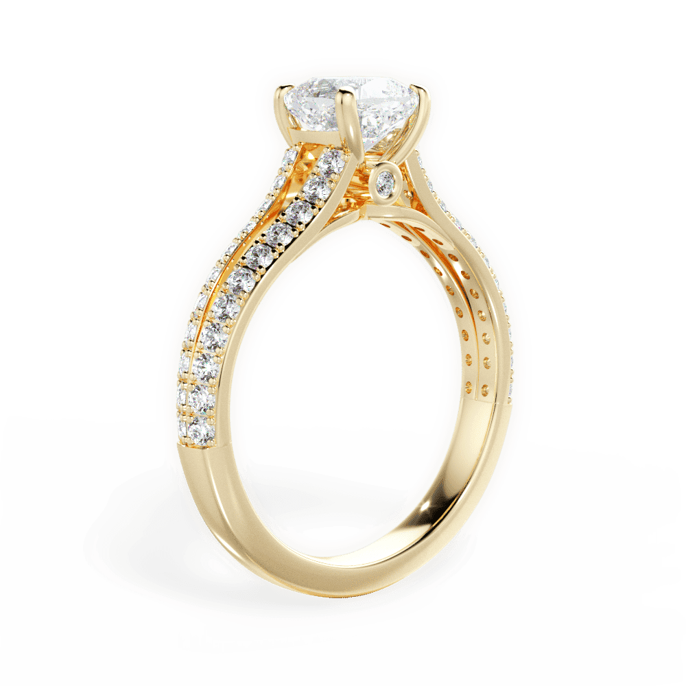 14kt Yellow Gold/18kt Yellow Gold/cushion/front