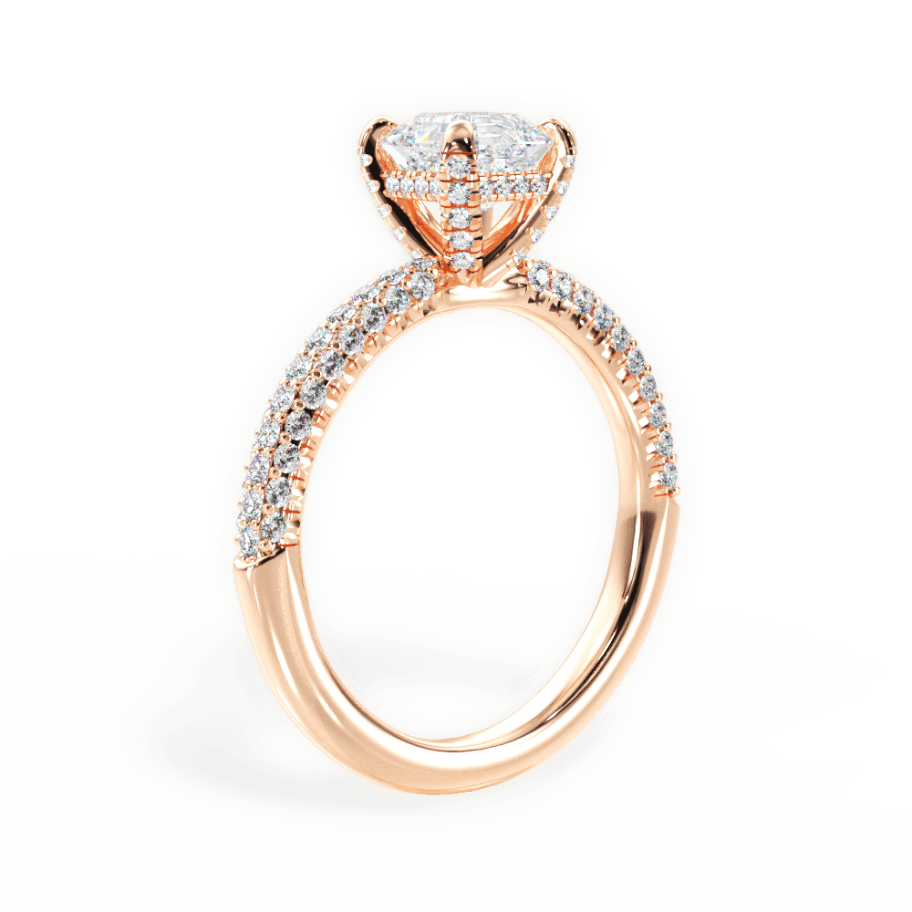 14kt Rose Gold/18kt Rose Gold/asscher/front