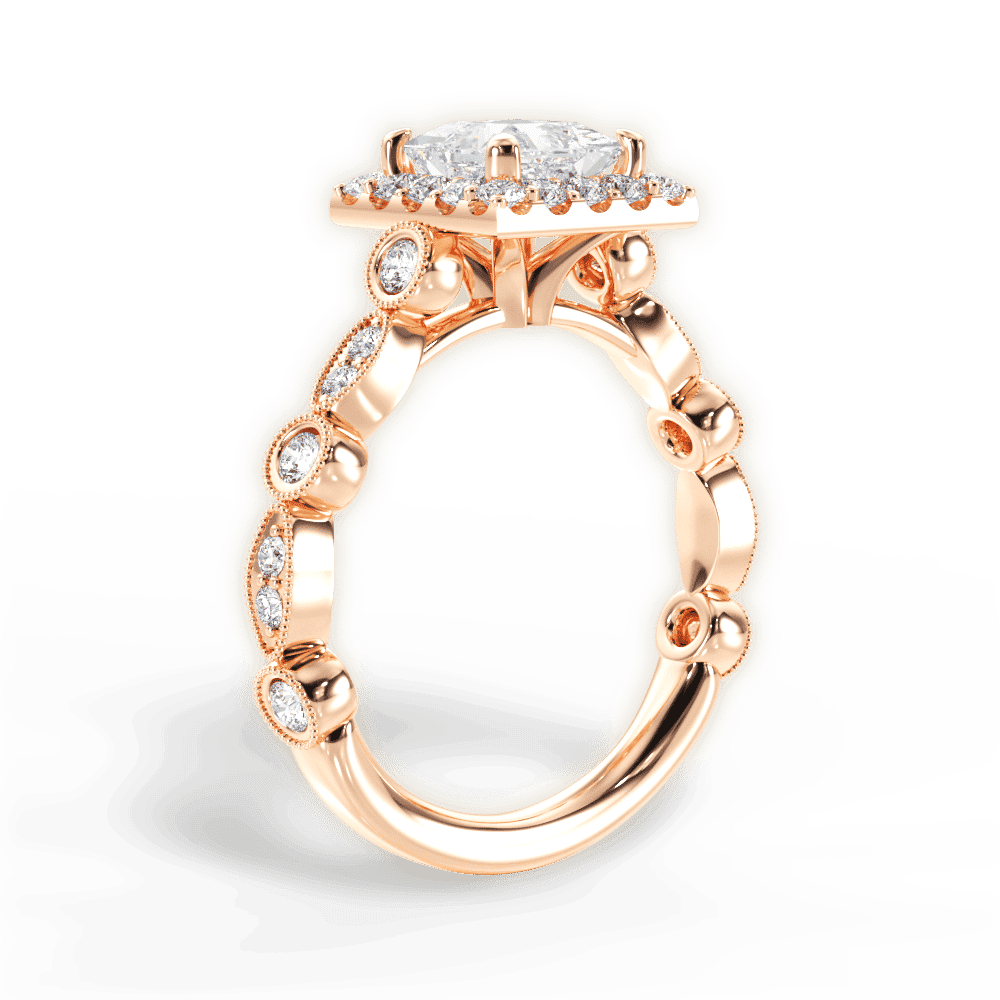 14kt Rose Gold/18kt Rose Gold/princess/front