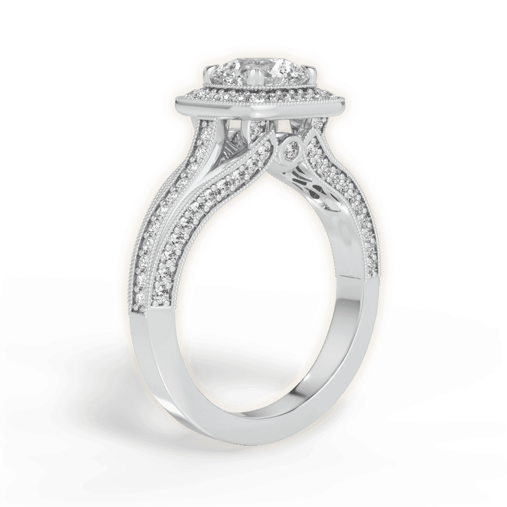 14kt White Gold/18kt White Gold/Platinum/round/front