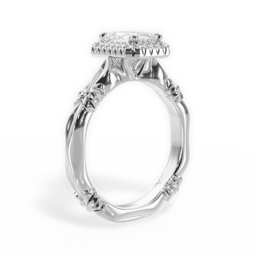14kt White Gold/18kt White Gold/Platinum/emerald/front