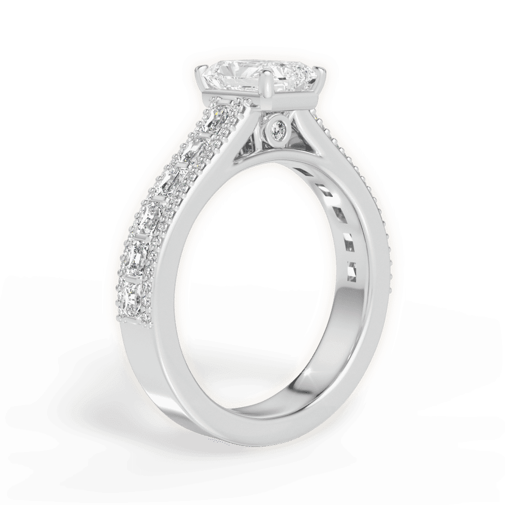 14kt White Gold/18kt White Gold/Platinum/radiant/front