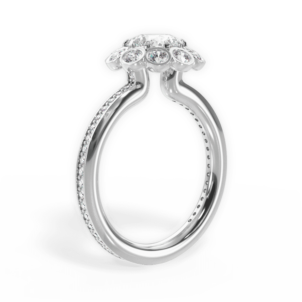 14kt White Gold/18kt White Gold/Platinum/round/front