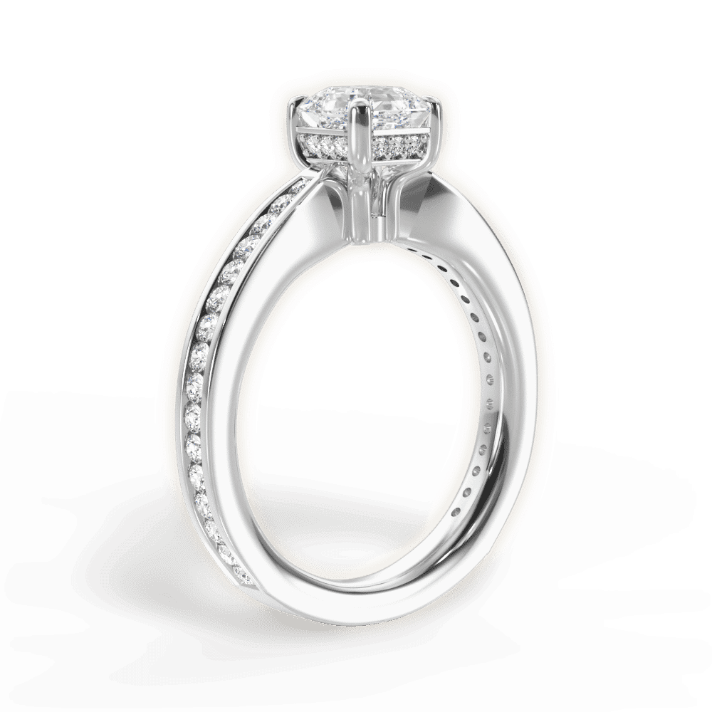 14kt White Gold/18kt White Gold/Platinum/asscher/front