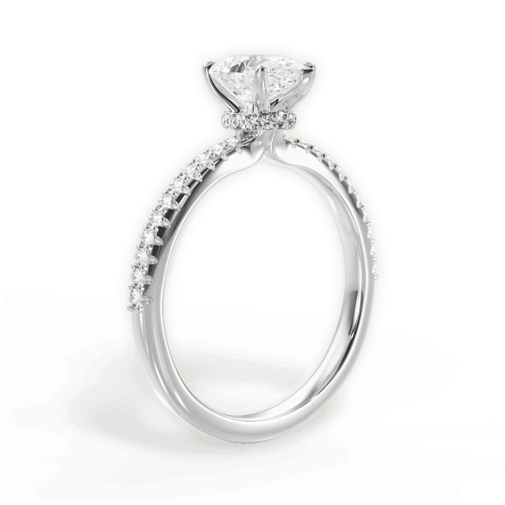 14kt White Gold/18kt White Gold/Platinum/pear/front
