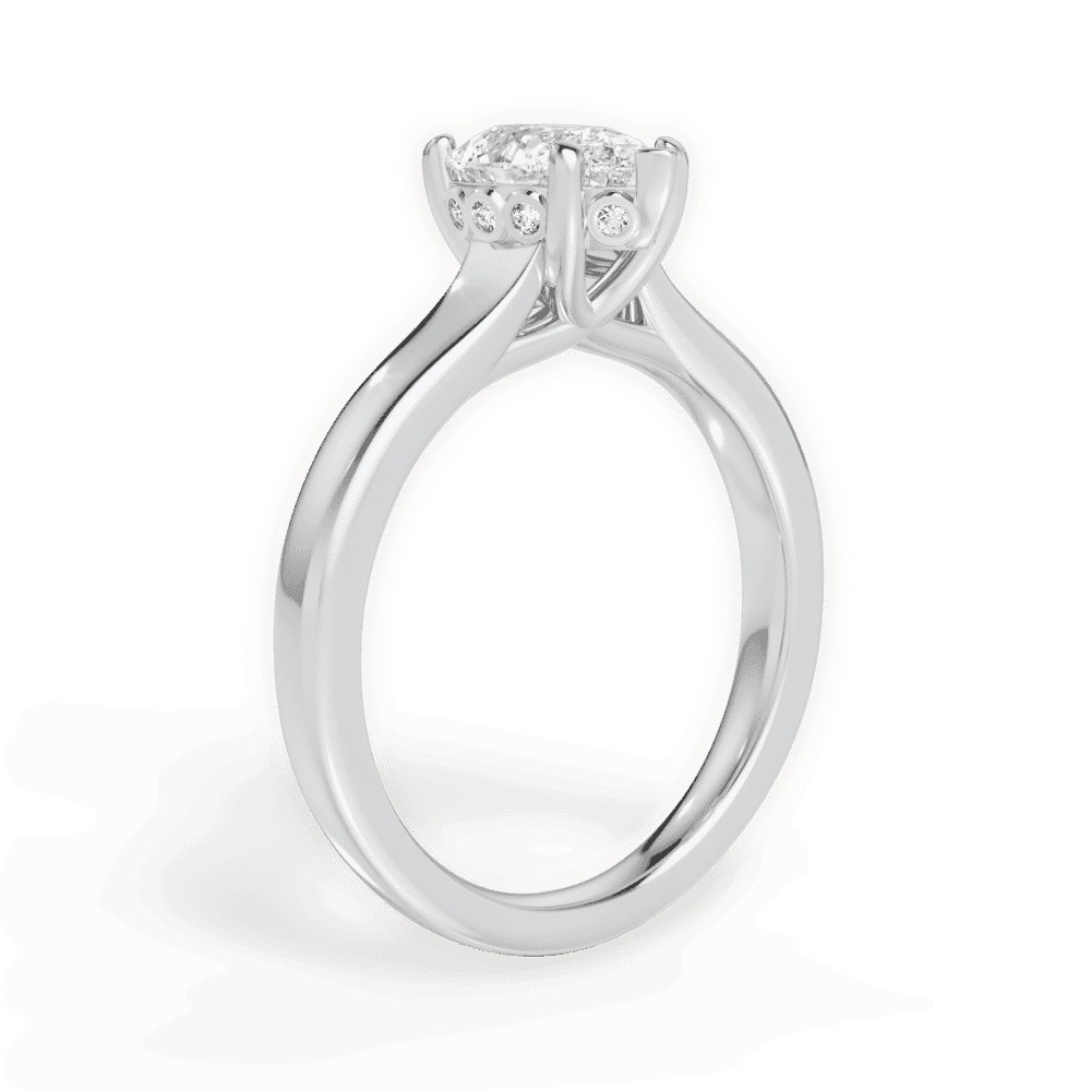 14kt White Gold/18kt White Gold/Platinum/pear/front