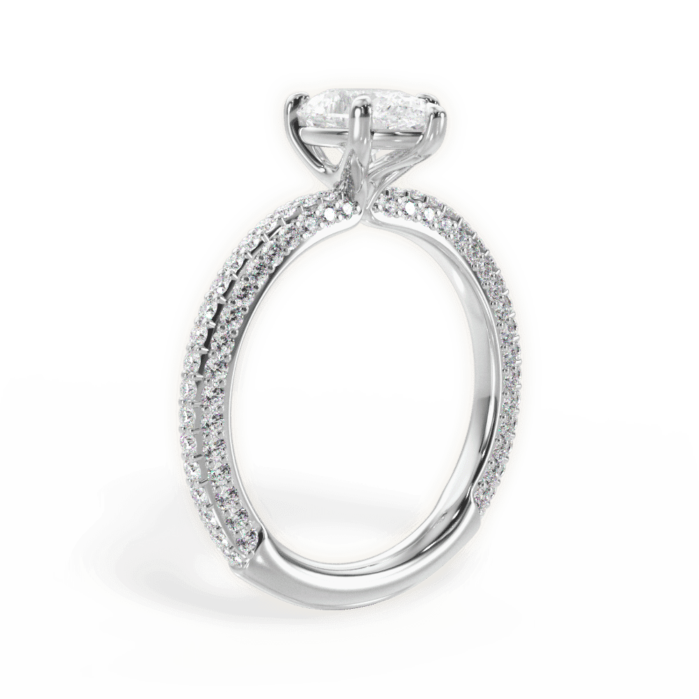 14kt White Gold/18kt White Gold/Platinum/pear/front