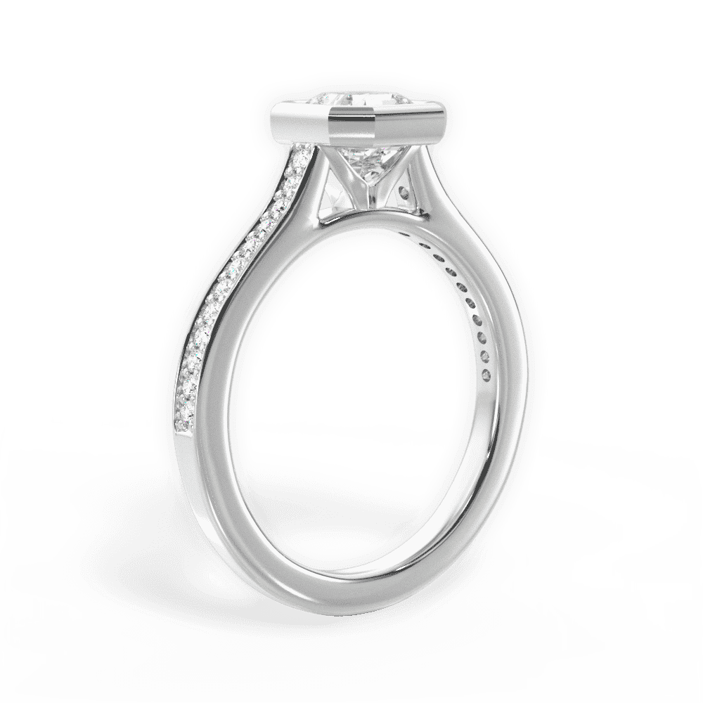 14kt White Gold/18kt White Gold/Platinum/asscher/front