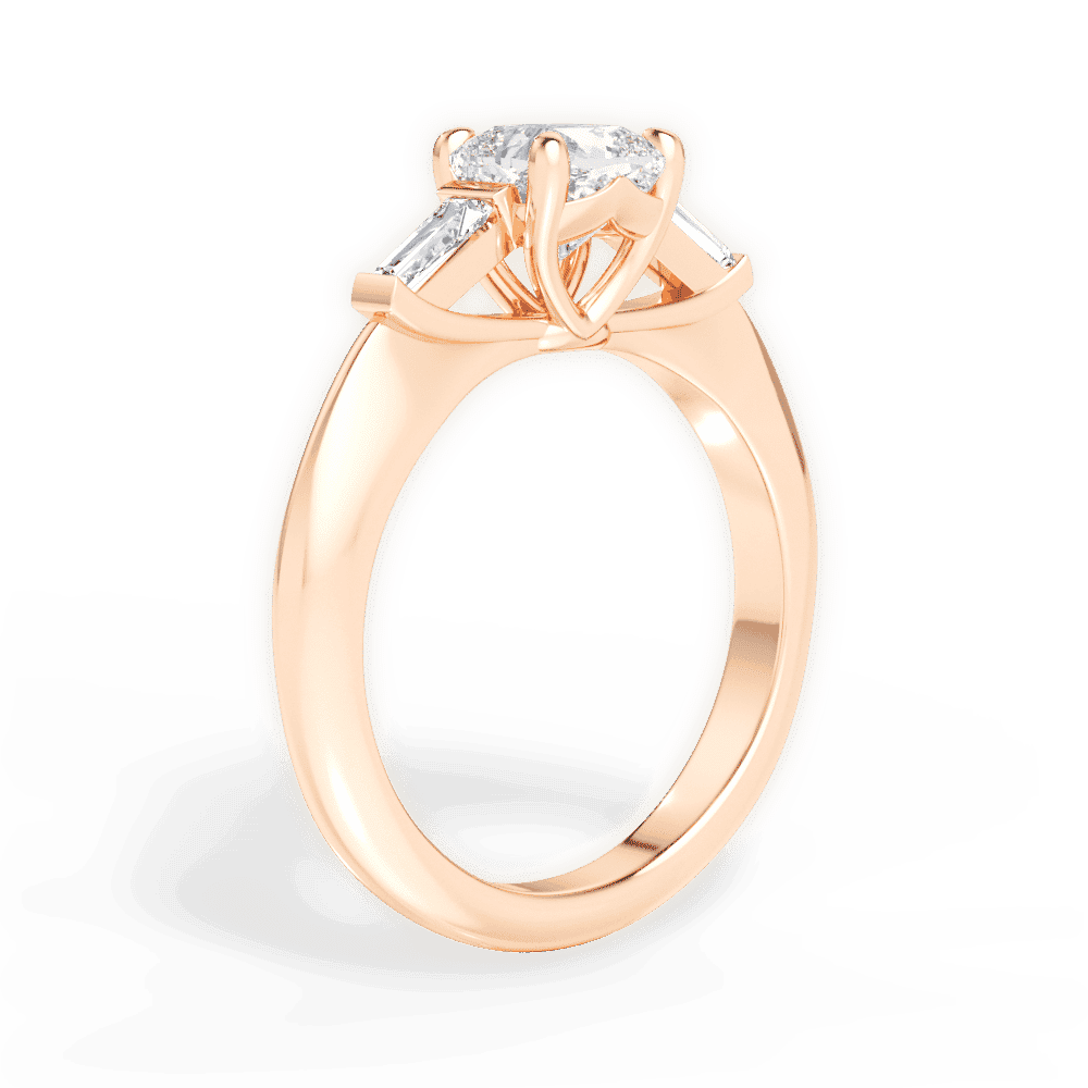 14kt Rose Gold/18kt Rose Gold/cushion/front