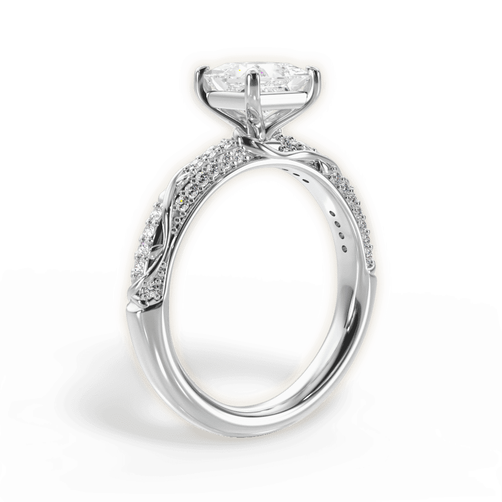 14kt White Gold/18kt White Gold/Platinum/princess/front