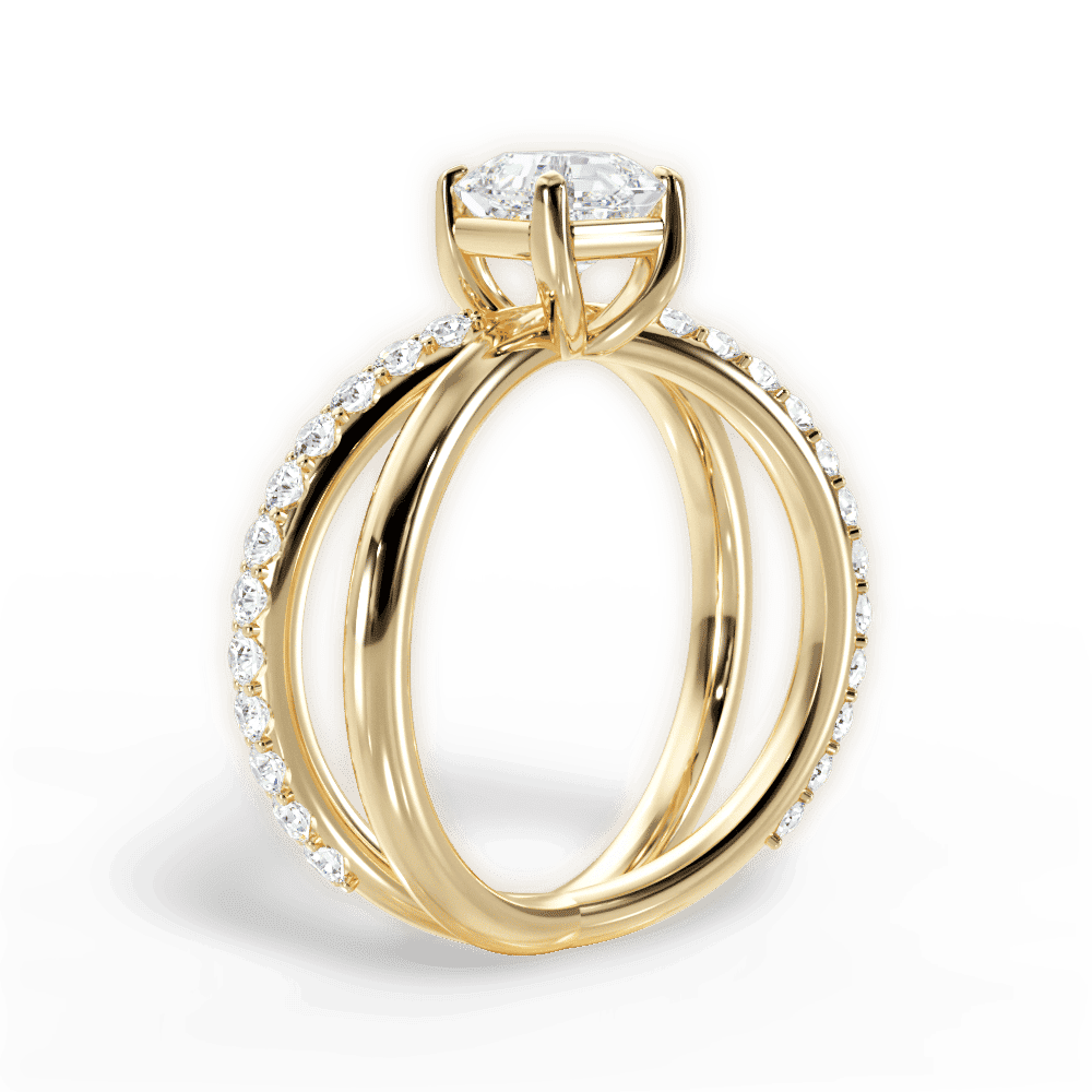 14kt Yellow Gold/18kt Yellow Gold/asscher/front