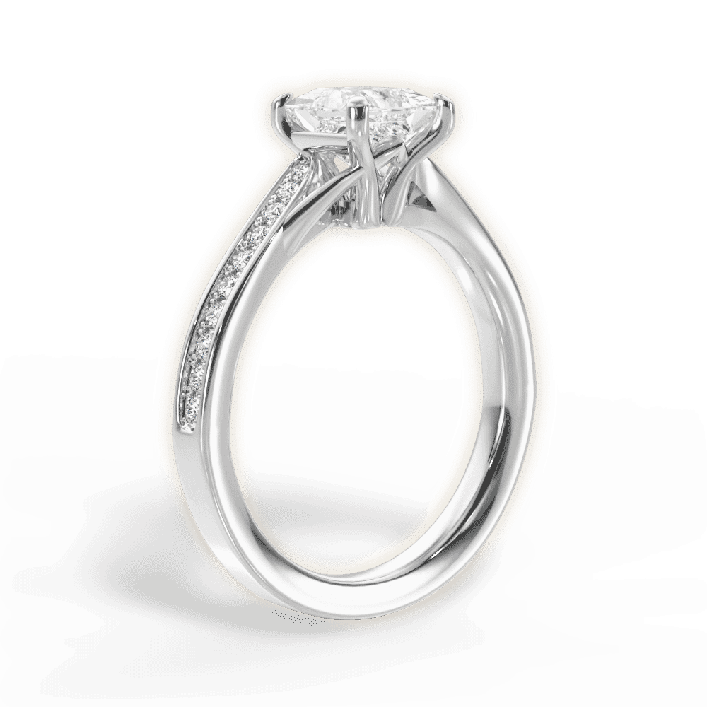 14kt White Gold/18kt White Gold/Platinum/princess/front