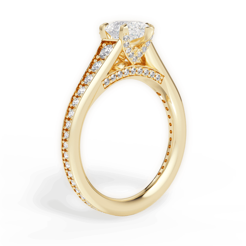 14kt Yellow Gold/18kt Yellow Gold/pear/front