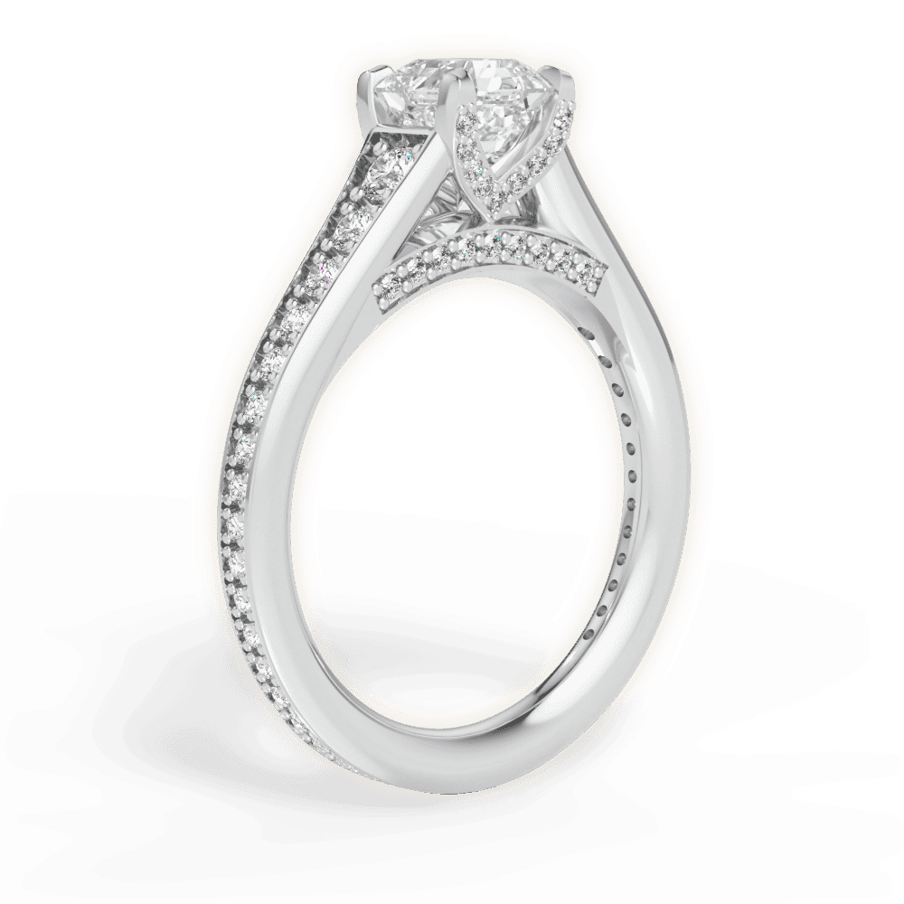 14kt White Gold/18kt White Gold/Platinum/asscher/front