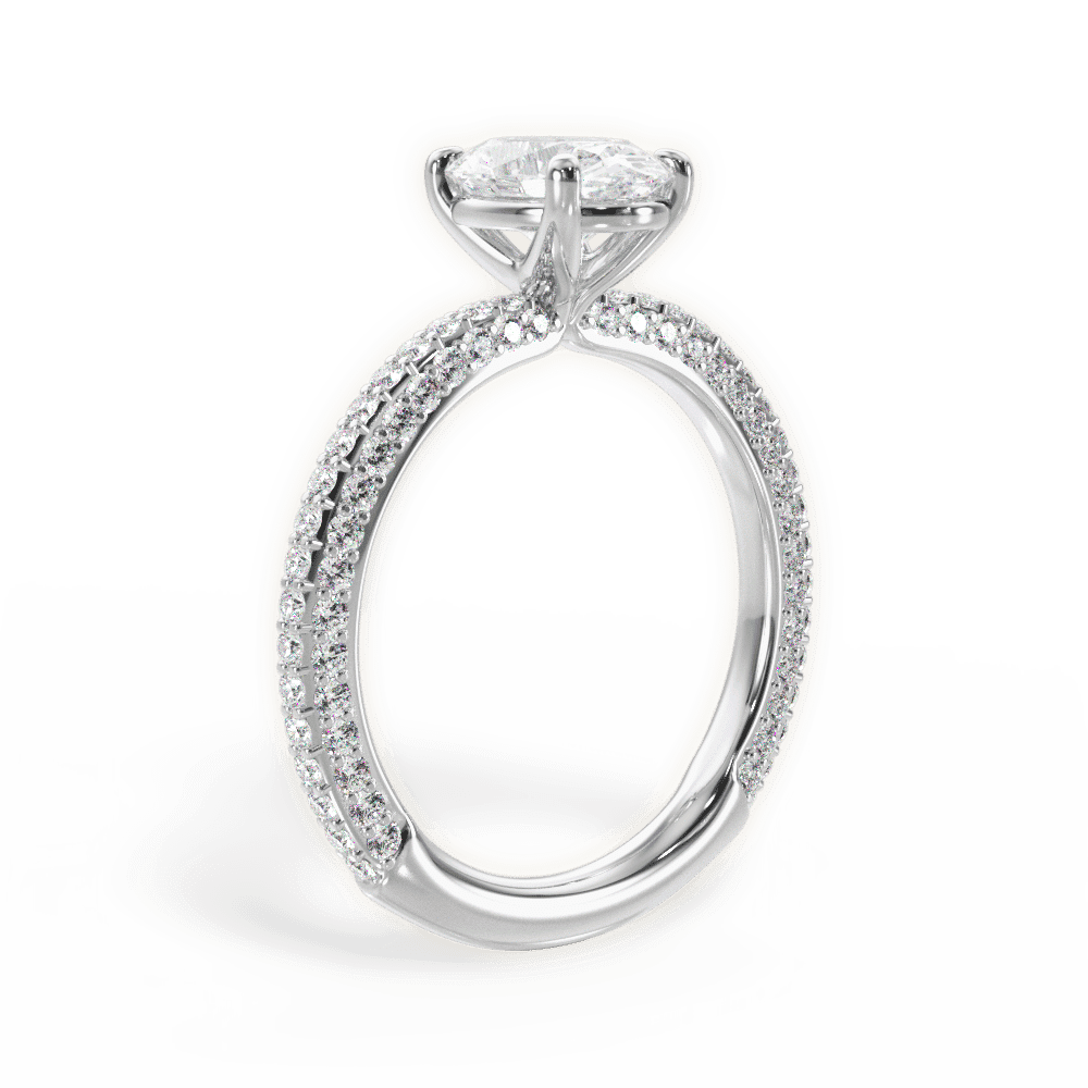 14kt White Gold/18kt White Gold/Platinum/oval/front