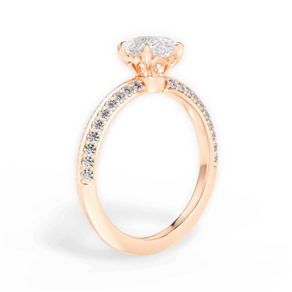 14kt Rose Gold/18kt Rose Gold/pear/front