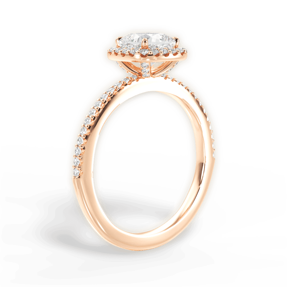 14kt Rose Gold/18kt Rose Gold/cushion/front