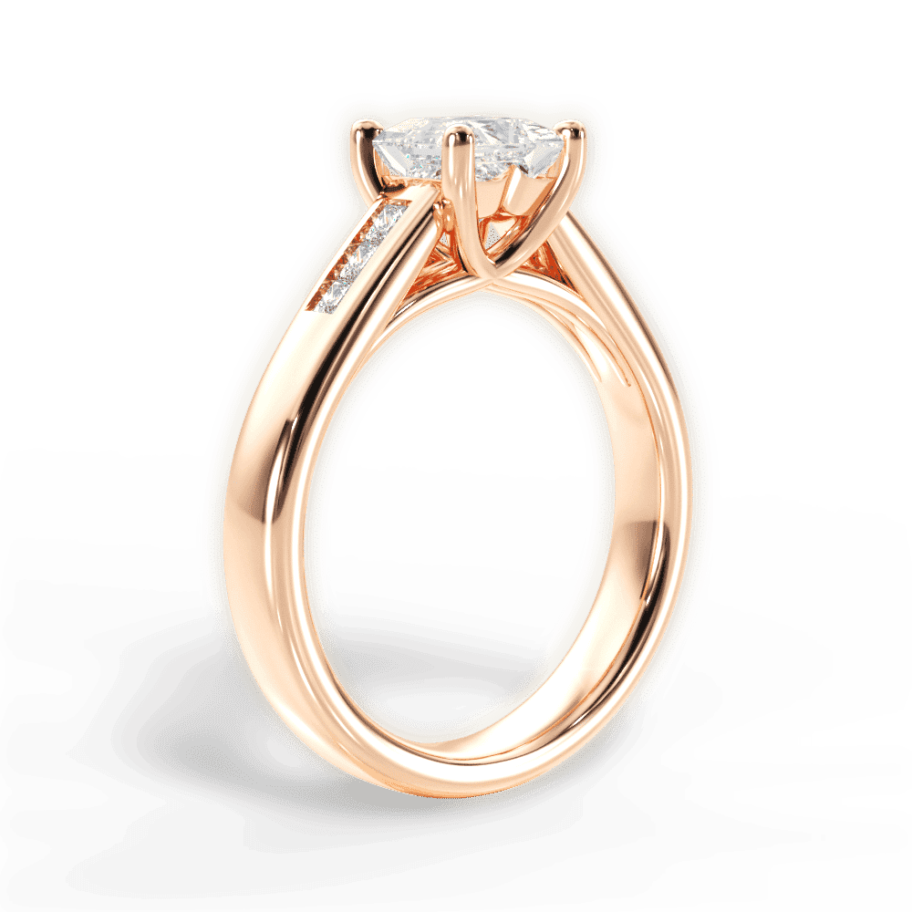 14kt Rose Gold/18kt Rose Gold/princess/front