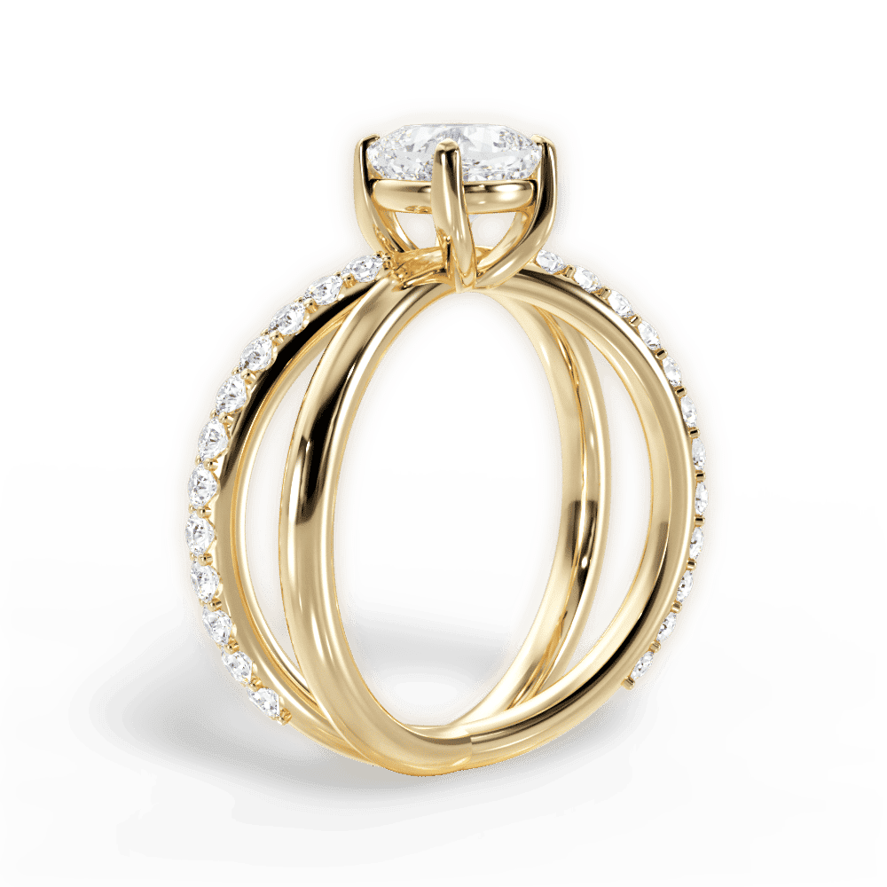 14kt Yellow Gold/18kt Yellow Gold/cushion/front