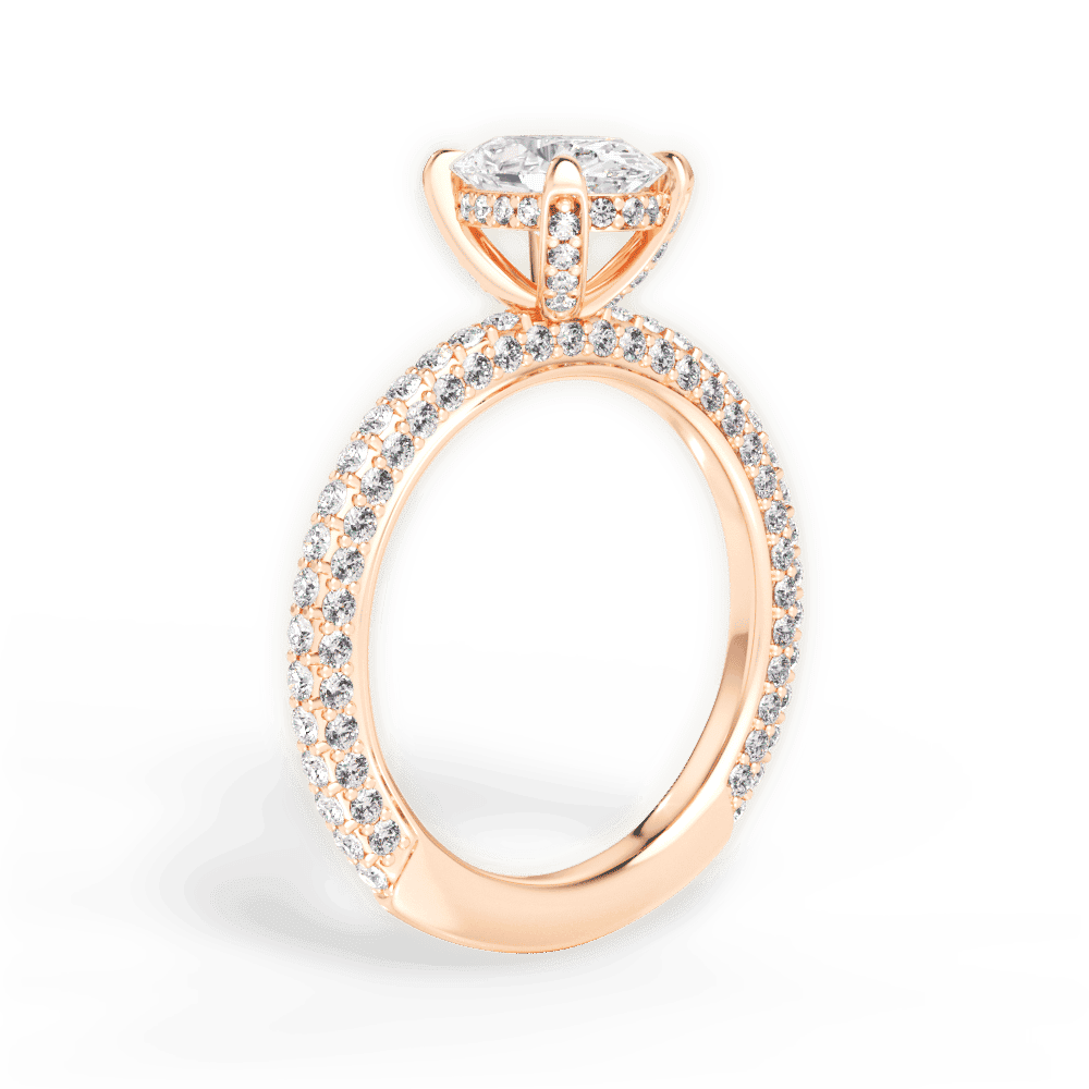 14kt Rose Gold/18kt Rose Gold/oval/front