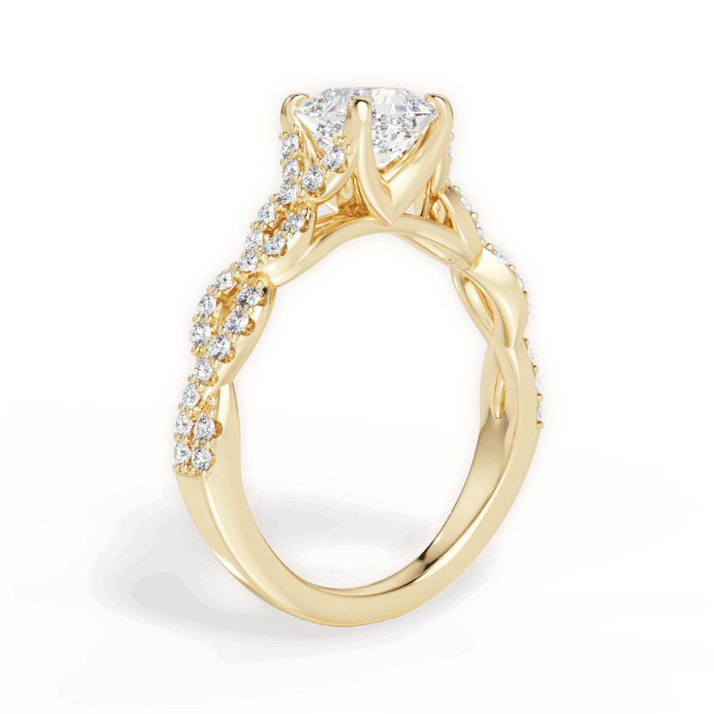 14kt Yellow Gold/18kt Yellow Gold/asscher/front