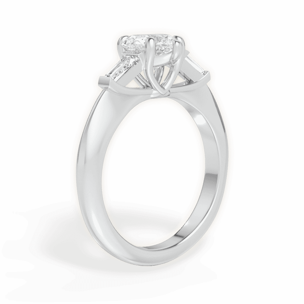 14kt White Gold/18kt White Gold/Platinum/heart/front