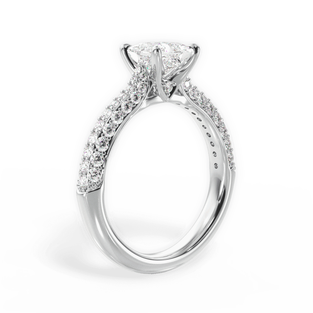 14kt White Gold/18kt White Gold/Platinum/princess/front