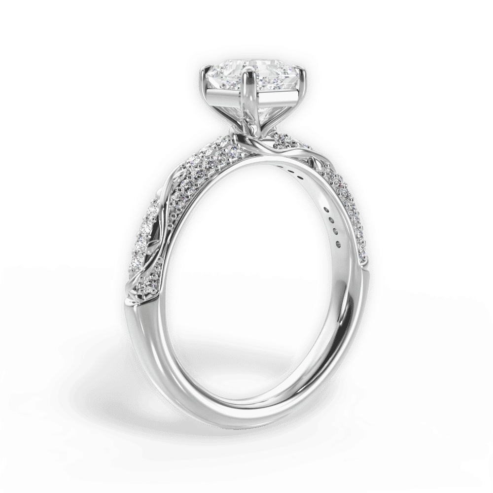 14kt White Gold/18kt White Gold/Platinum/asscher/front