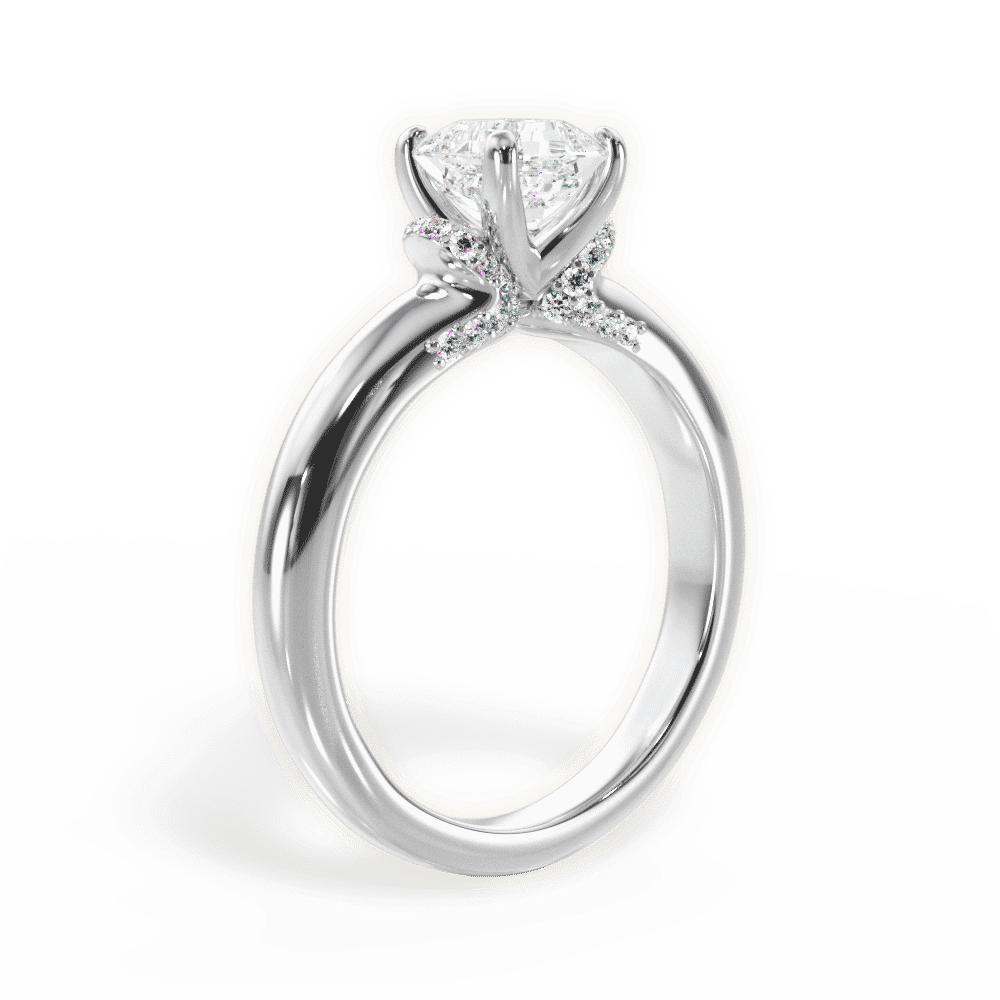 14kt White Gold/18kt White Gold/Platinum/asscher/front